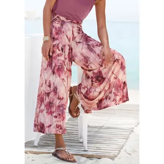 LASCANA Hosenrock mit extra weitem Bein mit Blumenprint, Culotte, 7/8-Länge, leichte Sommerhose rosa 36