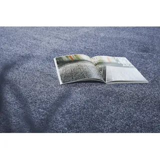 Teppichboden ANDIAMO "Portland, Velours, Gesamthöhe 11 mm, Made in Netherlands", blau, B:400cm L:700cm, Kunstfaser, Teppiche, Uni Farben, Breite 400 cm, Wohnzimmer, strapazierfähig, pflegeleicht