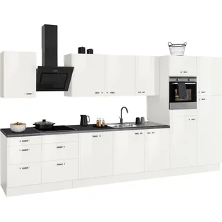 OPTIFIT Küchenzeile Cara mit Hanseatic E-Geräten, Breite 400 cm, Induktionskochfeld, Soft-Close-Funktion, Vollauszüge weiß