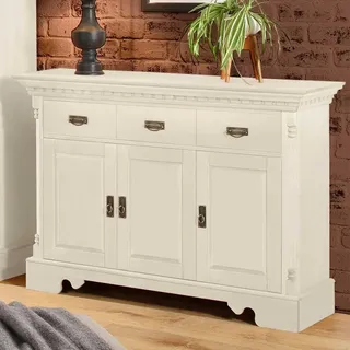 Landhausstil Sideboard in Weiß 45 cm tief