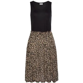 Buffalo Jerseykleid Damen schwarz-leo-bedruckt Gr.46