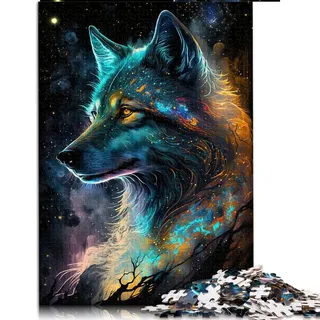 Puzzles 1000 Teile für Erwachsene Nebula Wolf Puzzles für Erwachsene Holzpuzzle Home Decoration Puzzle (Größe 50x75cm)