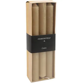 CHICCIE 6X Stabkerzen 21cm Beige - Leuchterkerzen Halterkerzen Kerzen