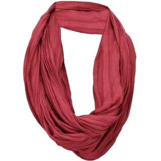 TigerTie Loop Schal in rot bordeaux dunkelrot einfarbig Uni - Schlauchschal Rundschal - Größe: ca. Länge 160 cm, Breite 70 cm