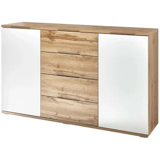 Stella Trading Kombikommode Capri 150 x 90 x 38 cm Weiß