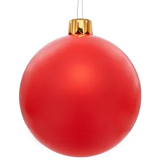 Spetebo Riesen Weihnachtskugel aufblasbar 45 cm mit Erdspieß - rot - XXL Christbaumkugel Garten Dekoration mit Saugnapf - Aufblasbarer Outdoor Weihnachtsball Baumschmuck extra groß