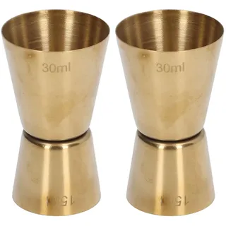 Edelstahl Doppelkopf Cocktail Jigger Gold Wein Jigger Bar Messbecher Restaurant Party (Gold 15/30 ml)