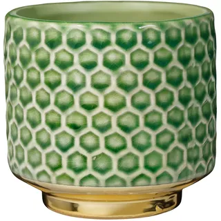 Bloomingville Blumentopf Home | Pflanztöpfe | Farbe für Innen | Kreativer Retro Style S (10 cm Ø) | Grün | Keramik