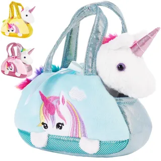 Brubaker Einhorn Tasche Regenbogen 20 cm Mint/Blau