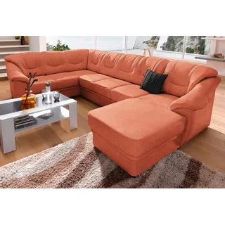 sit&more Wohnlandschaft SIT & MORE "Savona U-Form, B: 320 cm", orange (terra), B:320cm H:90cm T:211cm, Luxus-Kunstleder;Primabelle-Microfaser;NaturLederKorpus ist mit passendem Luxus-Kunstleder bezogen.