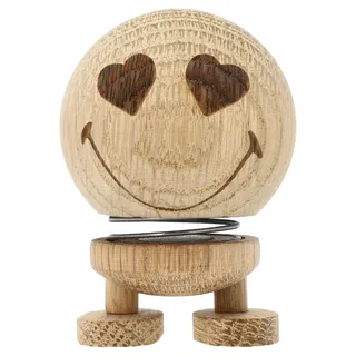Hoptimist Smiley Love Wackelfigur & Glücksbringer aus Holz, Deko Skandinavisch, Wohnzimmer & Schreibtisch Deko, Büro Gadgets, Tolle Kleine Geschenke, 4,5 x 5,6 x 6,6 cm, Small, Raw Oak