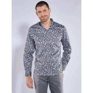 ENGBERS GERMANY Herren Langarm-Hemd in Satin-Warenqualität braun slim fit gemustert Button Down - M