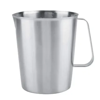 Schäumender Becher, 2000ml großer Edelstahl Messbecher, Latte Kännchen Milchschaumbecher Kunstbecher, Kunstbecher mit Becher Messbecher Salatschüssel