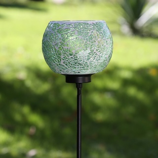 Windlicht Mosaik - Teelichthalter - mit Erdspie√ü - H: 102cm - D: 12,5cm - gr√on