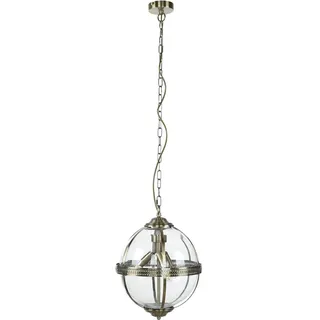 Licht-Erlebnisse Mckenzie 3-flg. 32 cm Kugelschirm Messing Antik/Klar