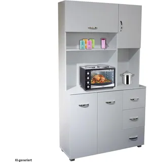 Hti-Living Küchenschrank Weiß Blanca 100 x 180 x 40 cm Weiß