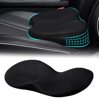 WIYETY Autositzkissen, Keilkissen Auto, Memory Foam Auto Sitzkissen, Ergonomisches Sitzkissen für Auto, Fahrersitz Stuhlsitzkissen Keilkissen, für Erwachsene, geeignet für Auto und Bürostuhl
