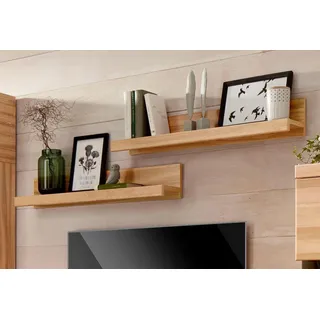 OTTO home Wandregal Ribe,2er Set,teilmassiv mit massiver Ablagefläche, Breite: je 90 cm, Set 2-tlg., Ablageflächen in Massivholz beige