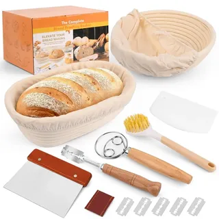 Brotbackform 23 cm und 25 cm, rund und oval, Rattan, für Sauerteig