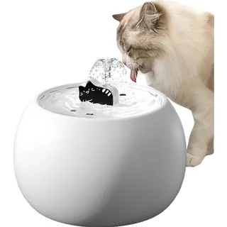 Keramik-trinkbrunnen Für Katzen, 1,5 L, Trinkbrunnen Für Katzen, Trinkbrunnen Für Katzen, Automatischer Wasserspender, Zum Füttern Und Tränken Von Futter Für Kleine Hunde, Weiß