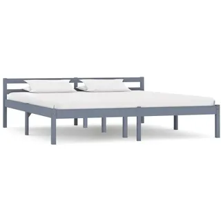 vidaXL Massivholzbett 180 x 200 cm Grau