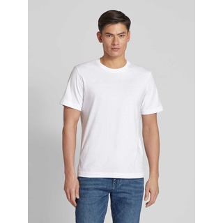 T-Shirt im unifarbenen Design im 2er-Pack, Weiss, L