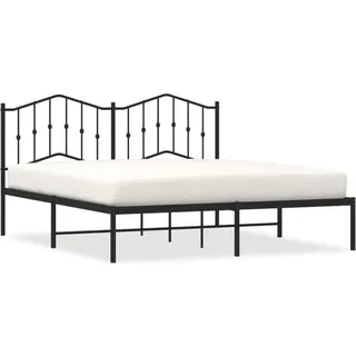 vidaXL Bettgestell mit Kopfteil Metall Schwarz 180x200 cm