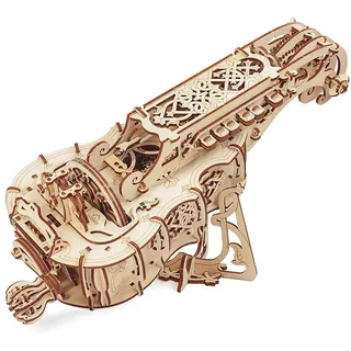 UGEARS Drehleier 3D-Holzpuzzle – Musikinstrument aus Holz, mechanischer Modellbausatz zum Bauen – DIY-Puzzle Mittelalterliche Musik – Denksport-Bauset für Erwachsene und Kinder