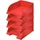 Briefkorb 4er Pack Briefablage extra großem Fassungsvermögen in Premium-Qualität Stapelbare Ablagefächer als Schreibtisch-Organizer Kombinierbar Plus-Serie Rot 52330025