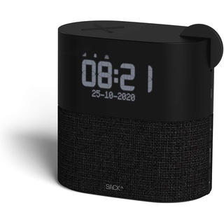 SACKit – WAKEit S Radiowecker mit Kabelloser Ladestation - Bluetooth Lautsprecher - Digitales Großes LED Display und EIN einstellbares Wecklicht - Einstellbare Alarmtöne – FM Radio