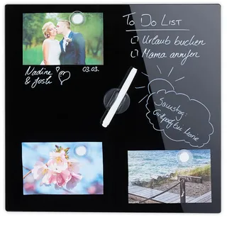 Relaxdays Magnettafel 40 x 40 cm Schwarz