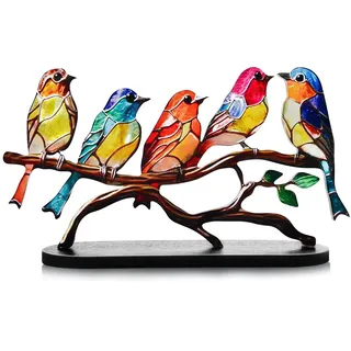 xinrongda Bunte Vögel Ornament Tischdekoration Vogel, Vogel-Desktop-Ornament, Moderne Metallvogel-Figur Dekorative Kunstornamente für Schränke, Büros, Wohnzimmer, Heimdekoration (D)