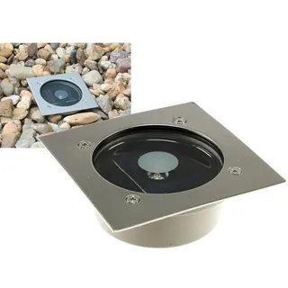 ChiliTec Solar LED Bodenstrahler "CTB-E", eckig 105x105x40mm, IP44, Edelstahl-Front