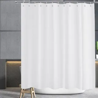 Duschvorhang Anti-Schimmel Textil 200x220 cm - Badzimmer - Weiß