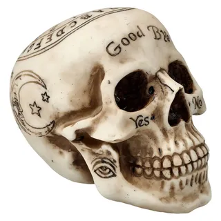 Figuren Shop GmbH Dekofigur Totenkopf - Witchboard Design - Totenschädel Gothic Dekofigur bunt