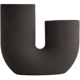 Storefactory - Stråvalla - Vase - U Vase - Bogenvase - Keramik - Dunkelgrau - Maße (LxBxH): 24 x 7 x 21 cm