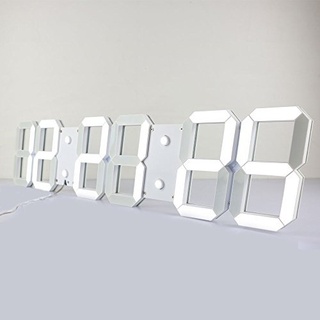 CHKOSDA Fernbedienung Steuern Jumbo Digital LED Wanduhr Plus, Multifunktion LED Uhr, Groß Kalender, Minute Alarm Uhr, Countdown LED Uhr, Groß Thermometer, Still Uhr (Weiß)