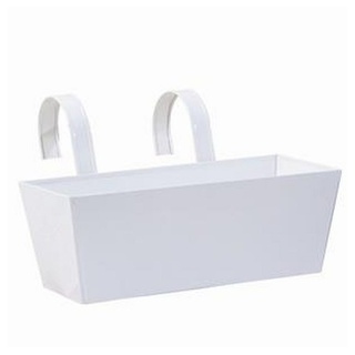 Siena Garden Blumenkasten (Set, 3 St), Balkonblumenkasten eckig, inklusive Halter Zinkblech weiß