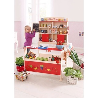 Sun Kaufladen Holzspielzeug, aus Holz mit Kreidetafel beige