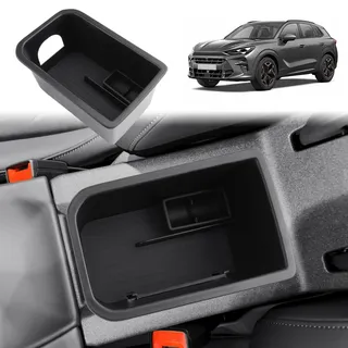 GAFAT Kompatibel mit Neu Cupra Terramar 2025 2026 Mittelkonsole Aufbewahrungsbox, Armlehne Organizer Ablagen für Terramar VZ 2.0/1.5 Hybird VZ, mit Silikon-Münzbox und Gummimatte