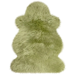 Fellteppich Lammfell farbig, Heitmann Felle, fellförmig, Höhe: 70 mm, echtes Austral. Lammfell, Wohnzimmer grün 