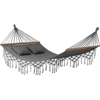 outtec Hängematte, Grau, Textil, 2-Sitzer, Rechteckig, 200x1x150 cm, Gartenmöbel, Hängematten