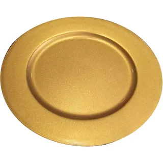 6er SET Großer Deko- & Platzteller GOLD 33cm Ø Plätzchen Weihnachten Tisch