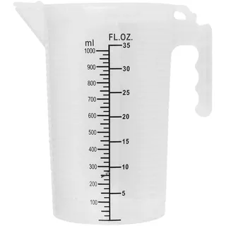 MSemis Messbecher PP-Kunststoff 500ML 1L 2L Measuring Cup BPA-frei Messkanne mit Skala Küchenhelfer Back Zubehör Transparent B 1000ml