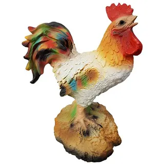 Xlmoebel Skulptur Lebensgroße Hahn Figur aus hochwertigem Material für den Garten (1 St., Skulptur A636-34cm), Hergestellt in Europa bunt