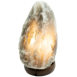 Tischleuchte Beistelllampe Nachttischlampe Salzkristall Grau H 20,3 cm