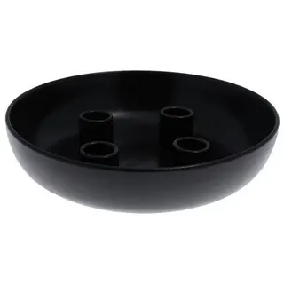 Storefactory - Granholmen - Adventsleuchter, Kerzenleuchter, Adventskranz - Farbe: Schwarz - Keramik - Maße (DxH): 21 x 5 cm