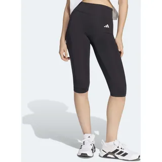 Trainingstights ADIDAS PERFORMANCE "OPT ESS CAPRI", Damen, Gr. L, N-Gr, schwarz (schwarz, normal, gr.), Obermaterial: 85% Polyester, 15% Elasthan, 3/4-Länge, Hosen, für Fitness und Yoga, mit climacool, 3/4-Länge