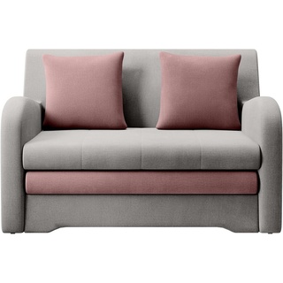 MOEBLO Kindersofa AMIRO - Schlafsessel Sofa Sessel, Couch für Wohnzimmer Schlafsofa Sofagarnitur Polstersofa, mit Schlaffunktion und Bettkasten grau|rosa