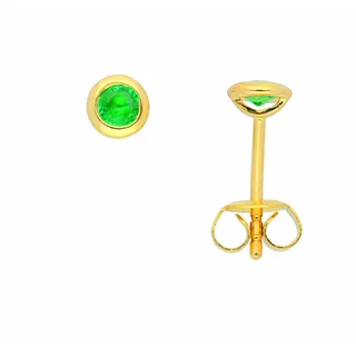 Paar Ohrhänger ADELIA ́S "Damen 585 Gold Ohrringe Ohrstecker mit Smaragd", grün, Ohrringe, Damen, Damen, Gelbgold 585 Gold, Gelbgold 585, Gold, mit Smaragd Goldschmuck für Damen